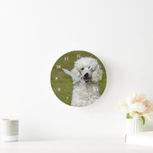 White Poodle Clock Ronde Klok (Huis)