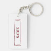 White Poodle Funny-kersthond met boom Sleutelhanger (achterkant)