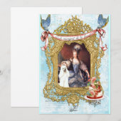 White Poodle & Marie Antoinette Invitation Kaart (Voorkant / Achterkant)
