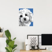 White Poodle Poster (Thuiskantoor)