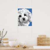 White Poodle Poster (Keuken)