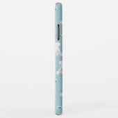 White Poodles and Bows Pattern Blue Case-Mate iPhone Case (Achterkant/rechts)