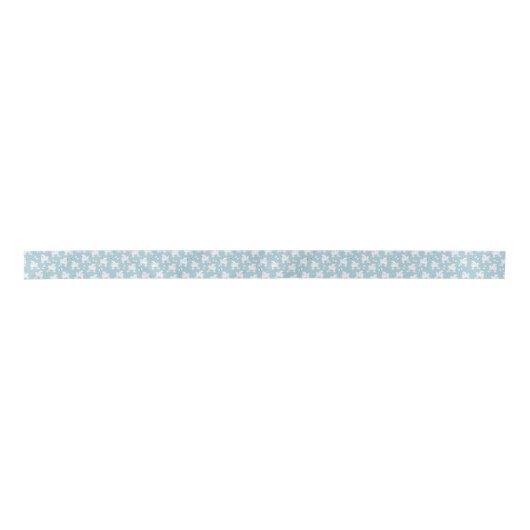 White Poodles and Bows Pattern Blue Lint (Voorkant)