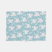 White Poodles and Bows Pattern Fleece Deken (Voorkant (Horizontaal))