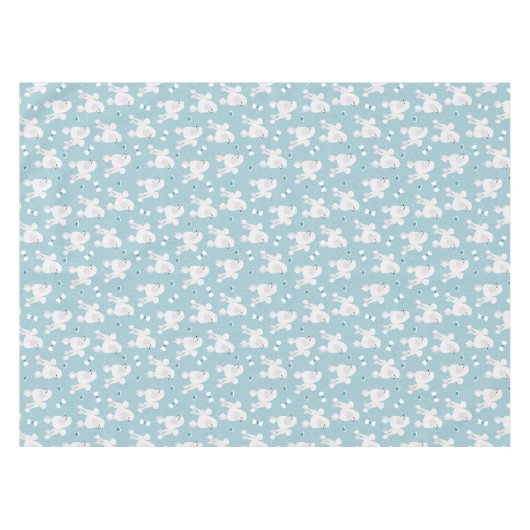 White Poodles and Bows Pattern Tafelkleed (Voorkant (Horizontaal))