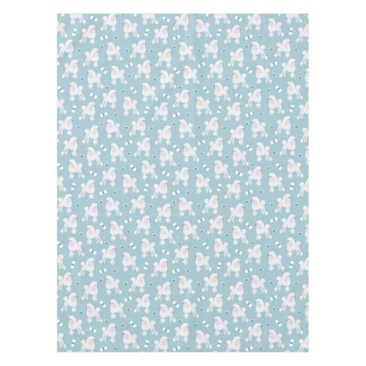 White Poodles and Bows Pattern Tafelkleed (Voorkant)