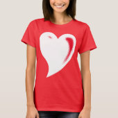 White Pop Art Heart T-shirt (Voorkant)
