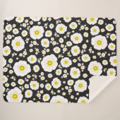 White Poppies Sherpa Deken (3 maten) (Voorkant (horizontaal))