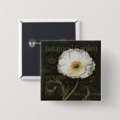 White Poppy Blossom Vierkante Button 5,1 Cm (Voorkant /achterkant)