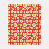 White Poppy Design on Fleece Blanket (Voorkant)