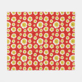 White Poppy Design on Fleece Blanket (Voorkant (Horizontaal))