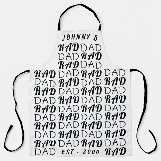 White Premium RAD DAD vaderdag Funky Fun Schort (Voorkant)