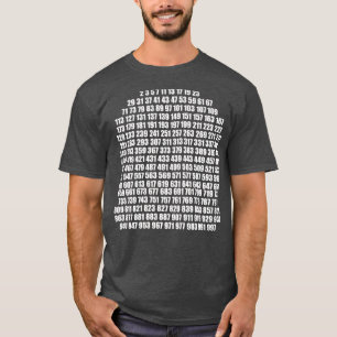 White prime numbers t-shirt