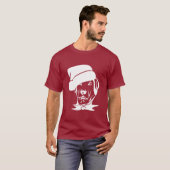 White Print Kerstmis Doggy T-shirt (Voorkant volledig)