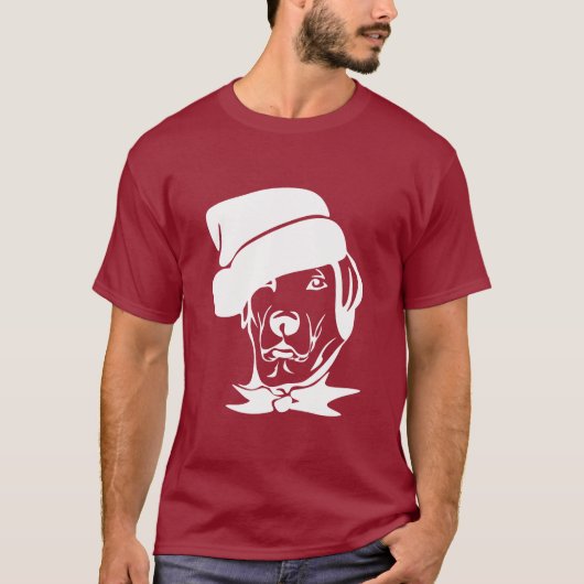 White Print Kerstmis Doggy T-shirt (Voorkant)