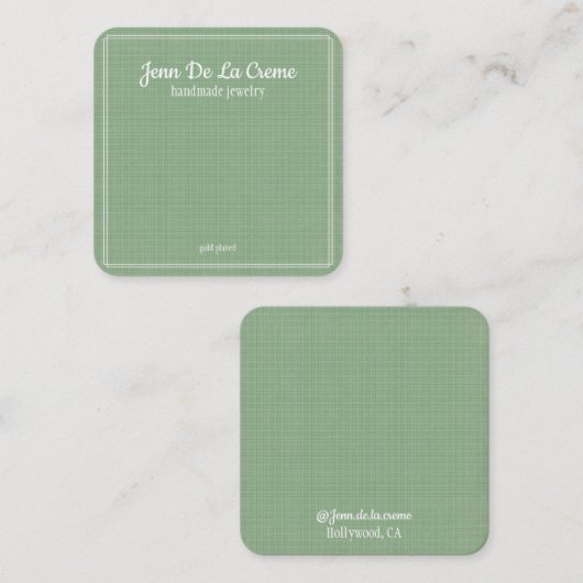 White Print Mint Green Jewels Display Contactkaartje (Voorkant / Achterkant)