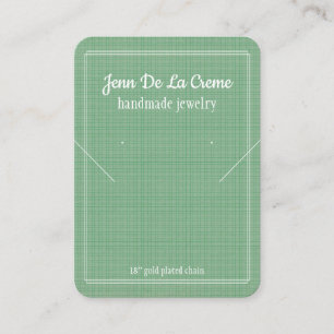 White Print Mint Green Jewels Display Contactkaartje