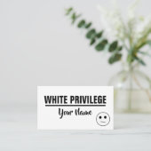 WHITE PRIVILEGE-kaart Visitekaartje (Staand voorkant)