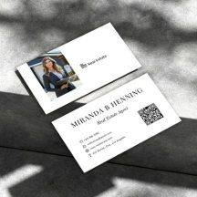 White Professional Real Estate Agent Photo QR Code