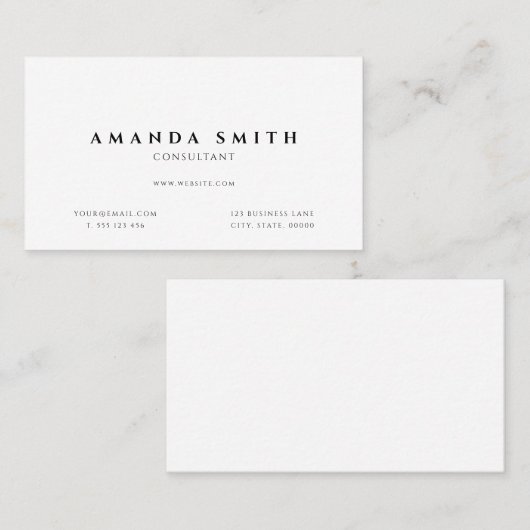 White Professional Simple Visitekaartje (Voorkant / Achterkant)