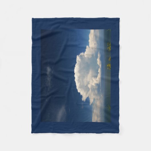 White Puffy Cloud Fleece Deken (Voorkant)