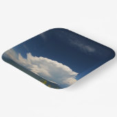 White Puffy Cloud Papieren Bordje (Gebogen)