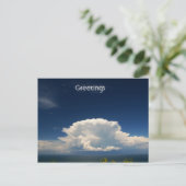 White Puffy Cloud Photo Briefkaart (Staand voorkant)