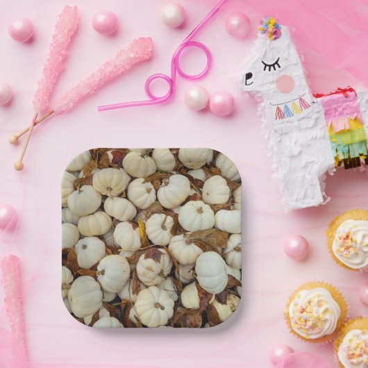 White Pumkin Paper Plate Papieren Bordje (Feest)