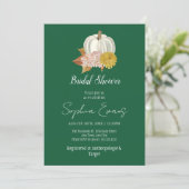 White Pumpkin Autumn Green Vrijgezellenfeest Kaart (Staand voorkant)