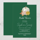 White Pumpkin Autumn Green Vrijgezellenfeest Kaart (Voorkant / Achterkant)