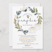 White Pumpkin Baby shower by Mail Invitation Kaart (Voorkant)