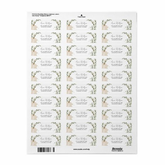 White Pumpkin Baby shower Retouradres Etiket (Full Sheet)