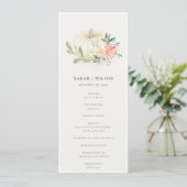 White Pumpkin Blush Flora Wedding Ceremony Program Menu (Staand voorkant)