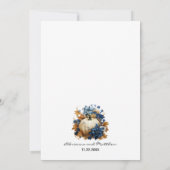 White Pumpkin Elegant Herfst Garden Rozen Wedding Kaart (Achterkant)