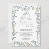 White Pumpkin Greenery Elopement Reception Kaart (Voorkant)