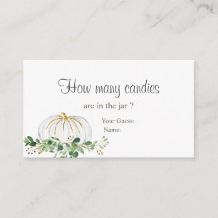 White Pumpkin Greenery Floral Hoeveel Snoepjes Informatiekaartje