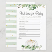 White Pumpkin Greenery Floral wenst Baby (Voorkant / Achterkant)