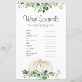 White Pumpkin Greenery Floral Word Scramble (Voorkant)