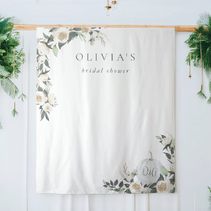 White Pumpkin Greenery Vrijgezellenfeest Backdrop Wandkleed