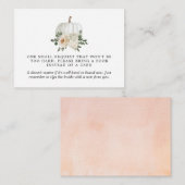 White Pumpkin Herfst Theme Book Request Informatiekaartje (Voorkant / Achterkant)