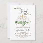 White Pumpkin Housewarming Greenery Floral Party Kaart (Voorkant)