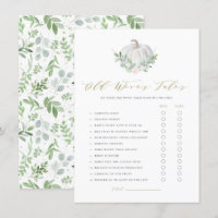 White Pumpkin Old Wives' Tale Prediction Game Kaar