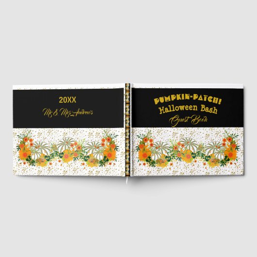 White Pumpkin Patch Halloween Bash Floral Greenery Gastenboek (Volledig)