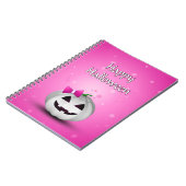 White Pumpkin Pink Girly Halloween Notitieboek (Linkerzijde)