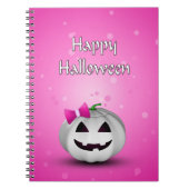 White Pumpkin Pink Girly Halloween Notitieboek (Voorkant)