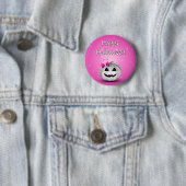 White Pumpkin Pink Girly Halloween Ronde Button 5,7 Cm (In situ)