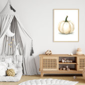 White Pumpkin Poster | Elegant Fall Aesthetic