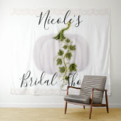 White Pumpkin Storybook Chic Fall Weddenschap Tape Wandkleed (In Situ (horizontaal))