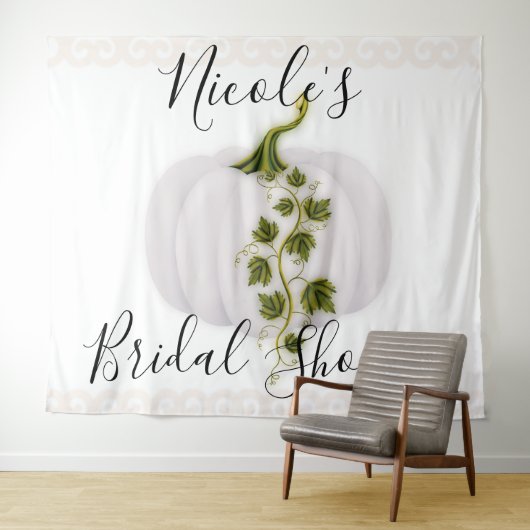 White Pumpkin Storybook Chic Fall Weddenschap Tape Wandkleed (In Situ (horizontaal))