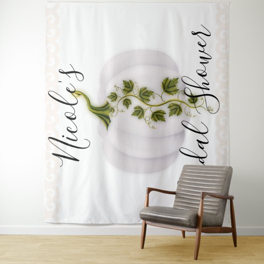 White Pumpkin Storybook Chic Fall Weddenschap Tape Wandkleed (In situ)